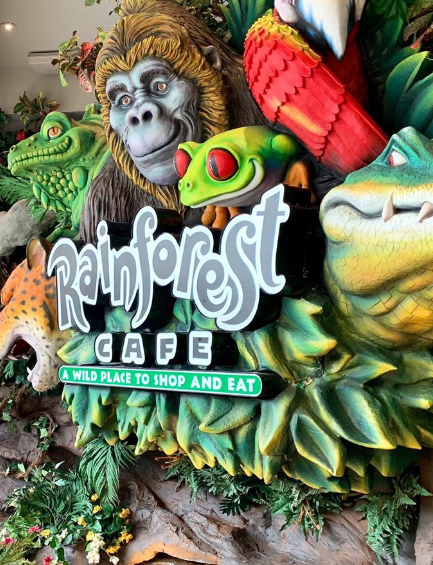 Rainforest Cafe Sign with jungle animals