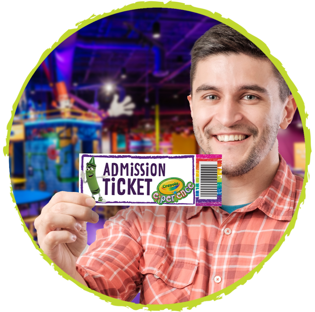Man holding admission ticket
